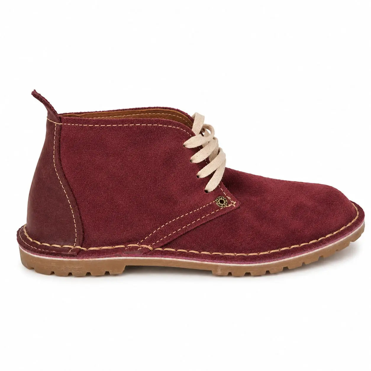 Rooi Jakkals Sued Vellies | Maroon Vellies