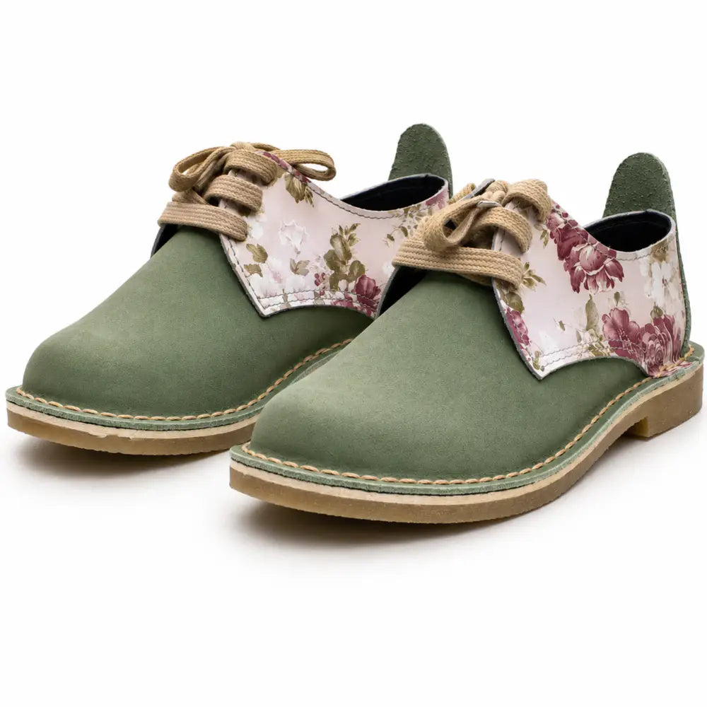 Veld Blommetjie Vellie | Green & Rose Floral Print