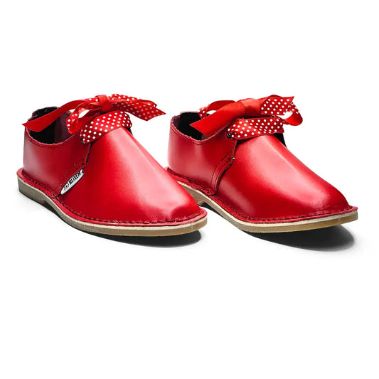 Rooi Rosie Leather Shoes - Red - Ladies Vellie