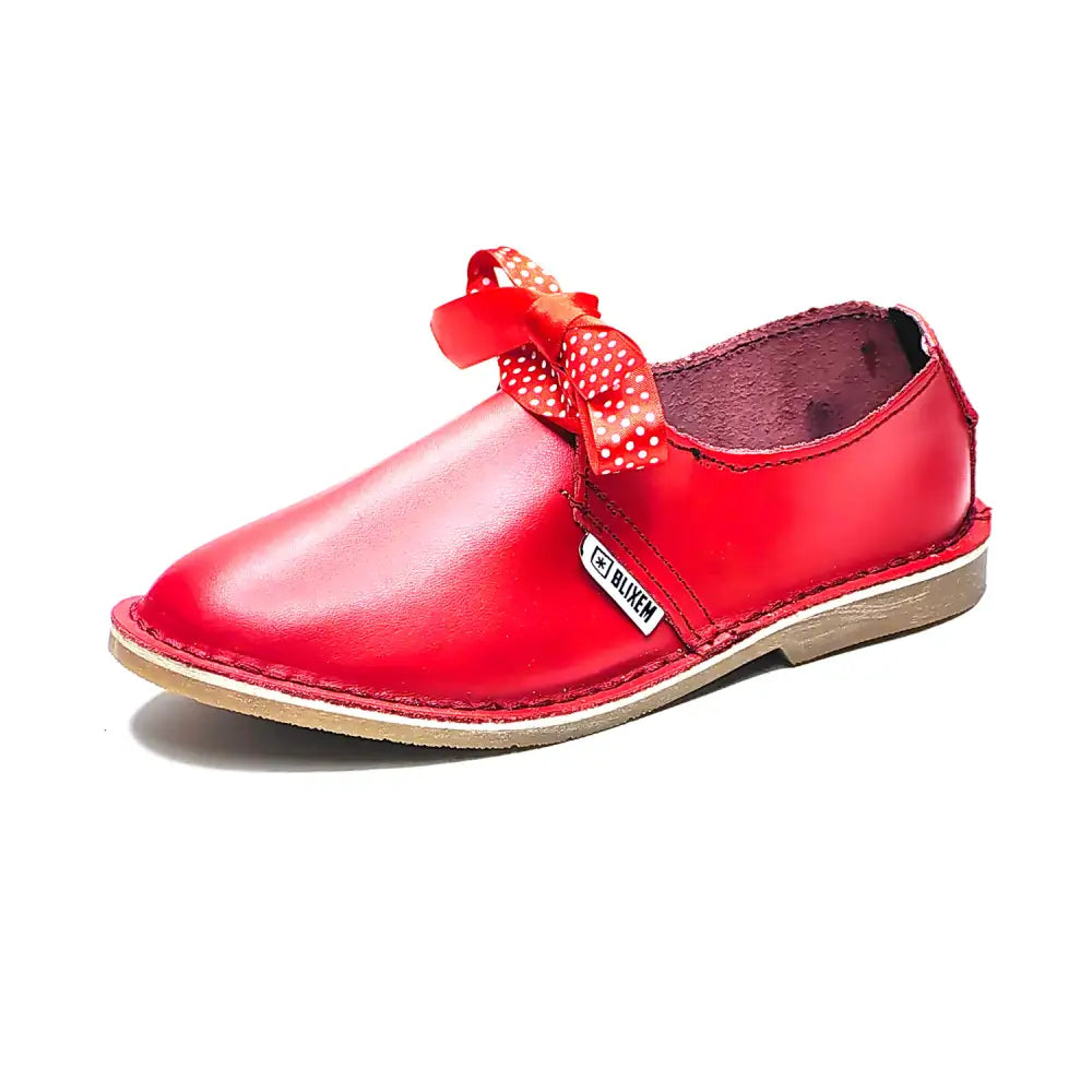 Rooi Rosie Leather Shoes - Red - Ladies Vellie