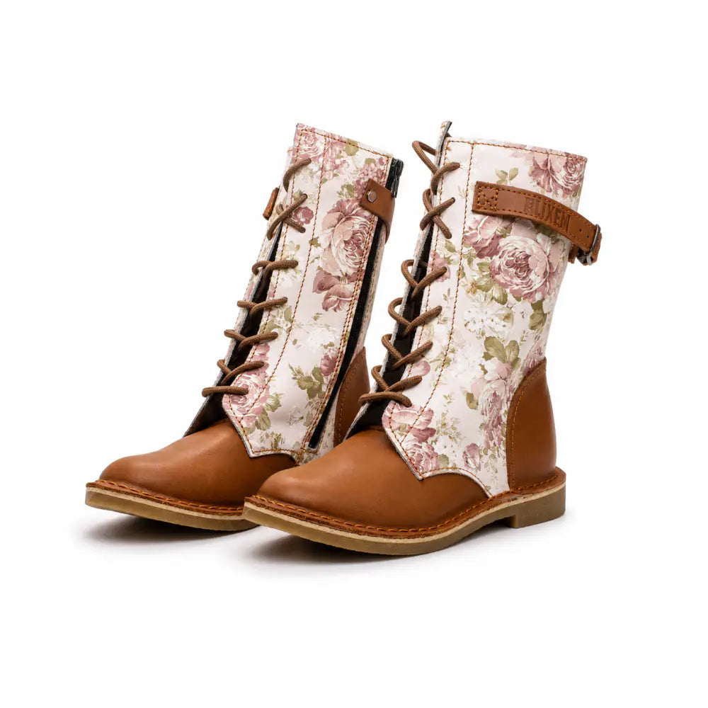 Veld Rosie Boots | Tan & Rose Floral