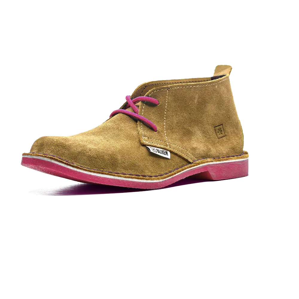 Boere Nooi Ladies Vellies | Light Brown Suede