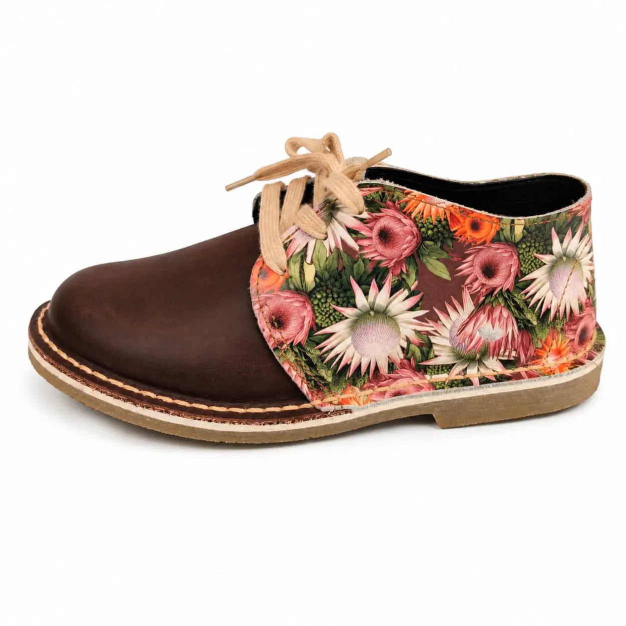Fynbos Vellies | Brown & Protea Print