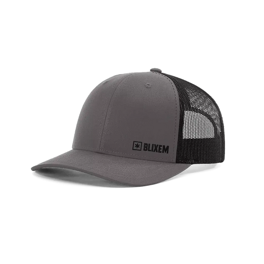 Grey & Black Curved Trucker Cap