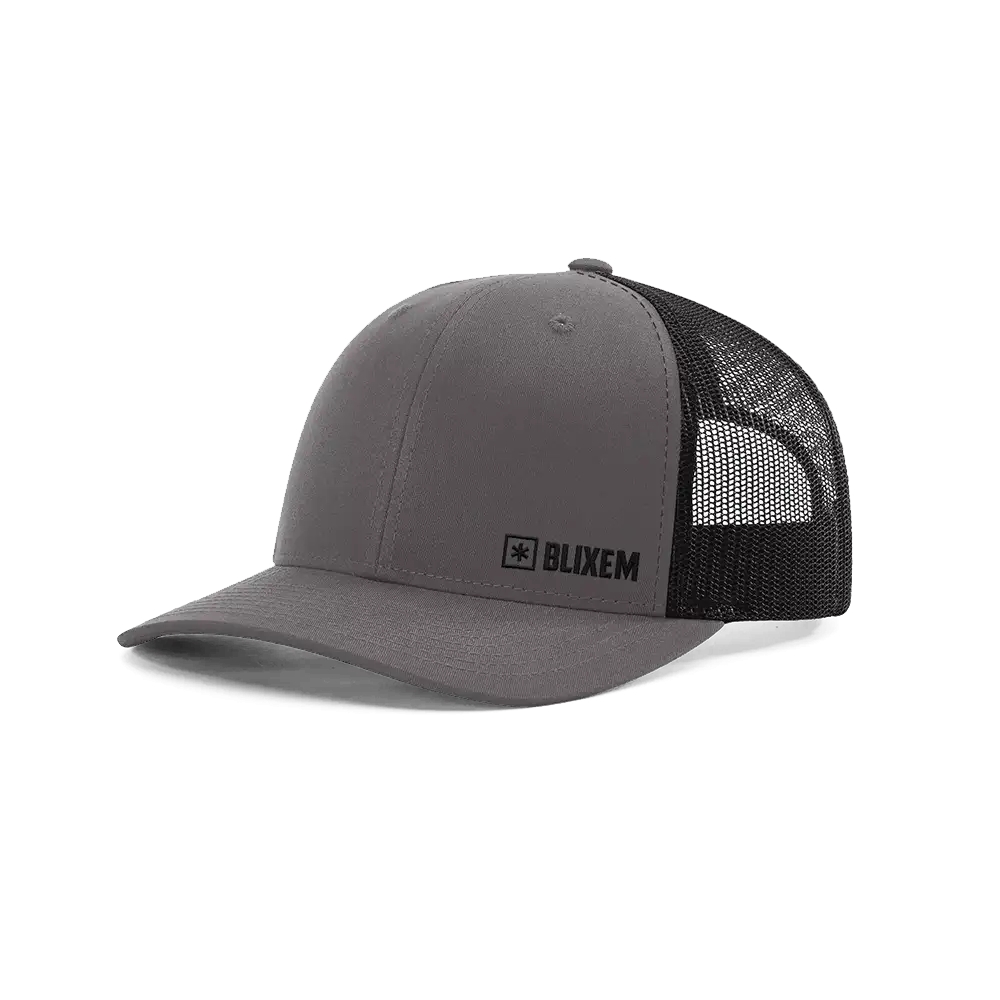 Grey & Black Curved Trucker Cap