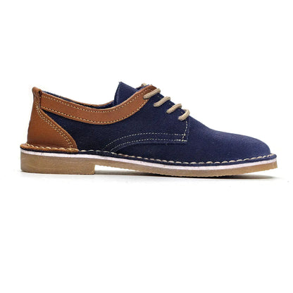 Nagblom Ladies Vellies | Navy Blue Suede & Tan - My Store