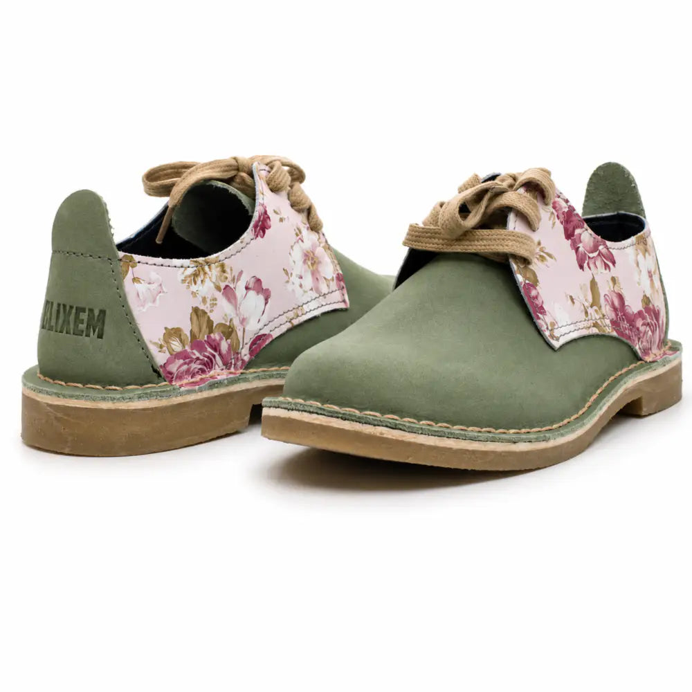 Veld Blommetjie Vellie | Green & Rose Floral Print