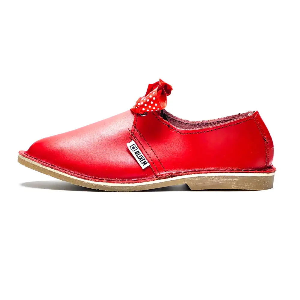 Rooi Rosie Leather Shoes - Red - Ladies Vellie
