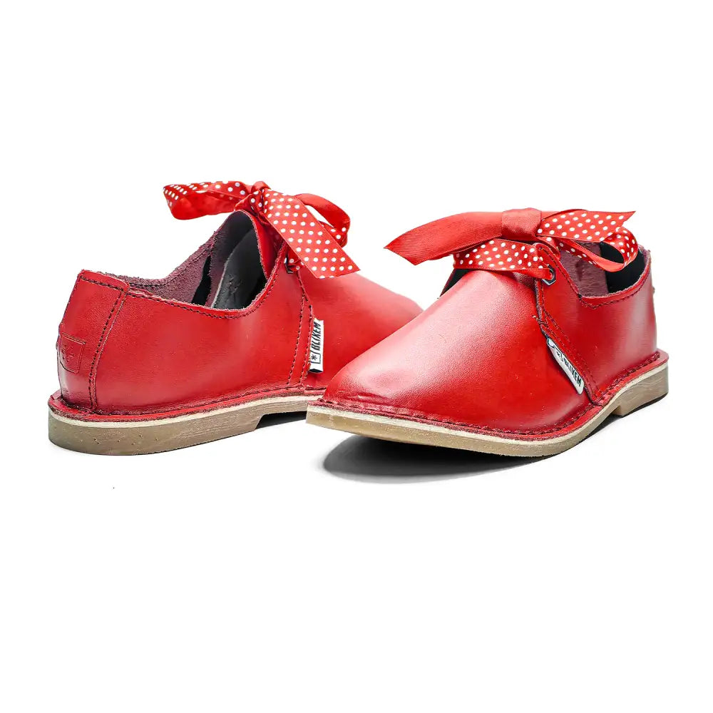 Rooi Rosie Leather Shoes - Red - Ladies Vellie