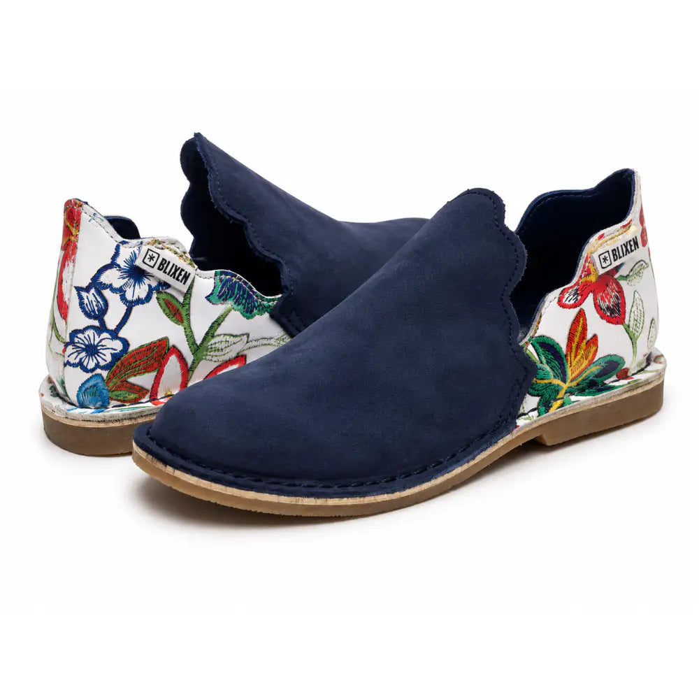 Slip In Vellies | Blue & Floral