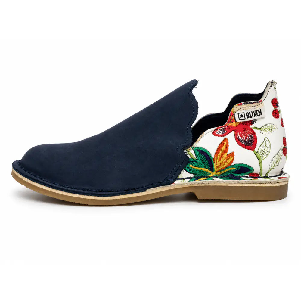 Slip In Vellies | Blue & Floral