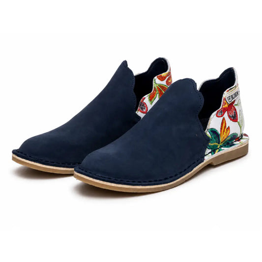 Slip In Vellies | Blue & Floral