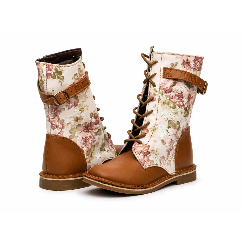 Veld Rosie Boots | Tan & Rose Floral