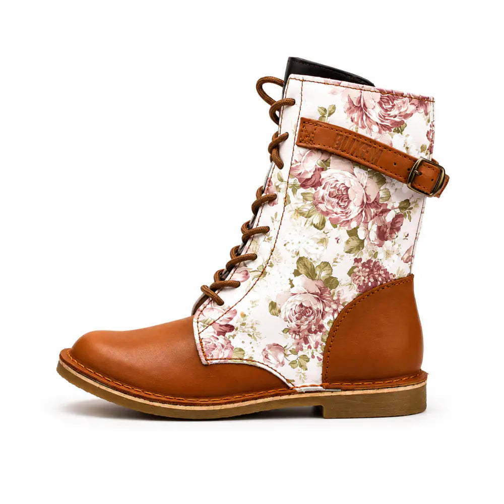Veld Rosie Boots | Tan & Rose Floral
